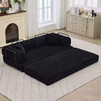 4-in-1-Schlafsofa, 79 Zoll rahmenlose Faltbodenmatratze aus Cord mit Kissen, ohne Montage, Loveseat für kleine Wohnungen