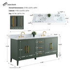 Mobile bagno Vanity Art 72 con doppio lavabo e piano in marmo composito