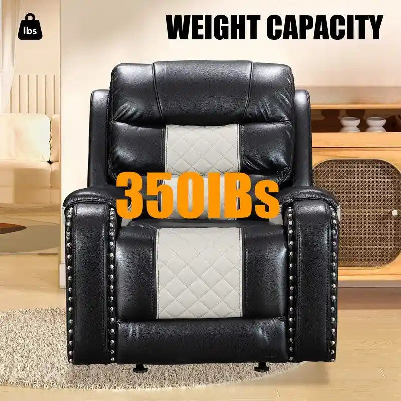 Fauteuil inclinable grand format en similicuir, design américain, pour le salon