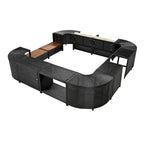 Spa-Umrandung, Spa-Gestell, viereckiges Outdoor-Lounge-Set aus Polyrattan