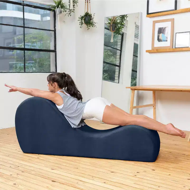 Elegantní lenoška Avana na jógu - vyrobeno v USA - skvělá na protahování, relaxaci, cvičení a další aktivity, 60D x 18W x 26H palců, světle šedá