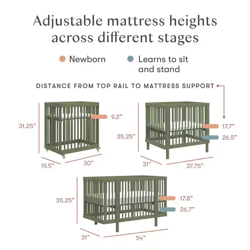 Berço convertível Babyletto Pogo 8 em 1 com kits de conversão para todas as fases