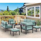 AECOJOY 7-delige aluminium tuinmeubelset voor buiten, loungeset
