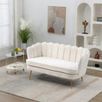Kleines Mini-Sofa für zwei Personen mit goldenem Metallbein – 2 Sitzplätze