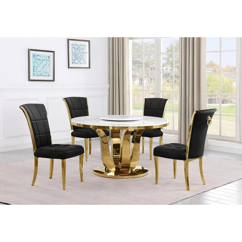 Best Quality Furniture D325-SC324-7 5-teiliges rundes Esszimmer-Set