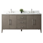 Mobile bagno Vanity Art 72 con doppio lavabo e piano in marmo composito