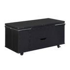 Mesa de centro moderna multifunções com tampo elevável, arrumação oculta, 4 bancos e rodízios, perfeita para espaços de estar modernos