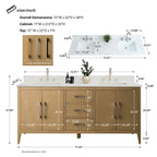 Mobile bagno Vanity Art 72 con doppio lavabo e piano in marmo composito