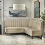 Conjunto de banqueta estofada de 3 peças Lifestorey Kerrington com costas caneladas
