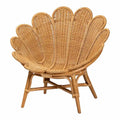Blossom Boho-Akzentstuhl aus Honig-Rattan in Blumenform