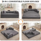 2-in-1 slaapbank, comfortabele opklapbare corduroy-slaapbank met diepe zitting en brede armleuningen, bank zonder frame voor woonkamer en appartementen
