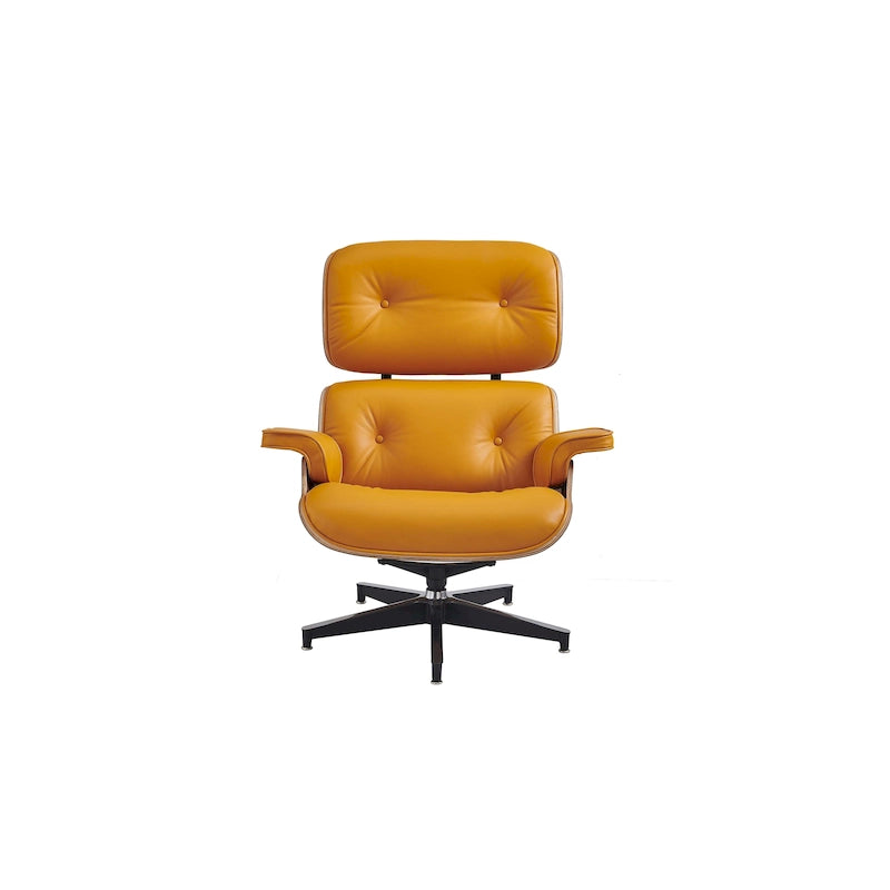 Moderner Ledersessel im Mid-Century-Stil, Relaxsessel mit Armlehnen und Liegefunktion