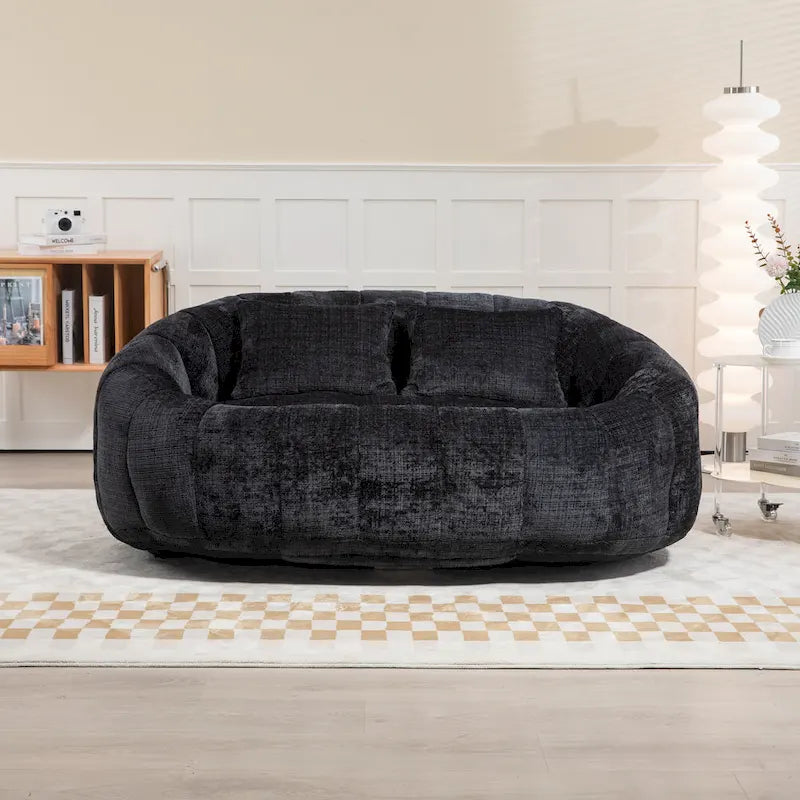 GDFStudio - Sofá descontraído Laurel em chenille para 2 pessoas, com espuma de alta densidade e conforto extra