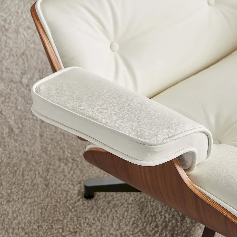 Poltrona lounge reclinabile in pelle dal design moderno di metà secolo