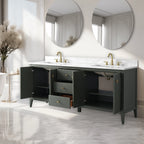 Mobile bagno Vanity Art 72 con doppio lavabo e piano in marmo composito