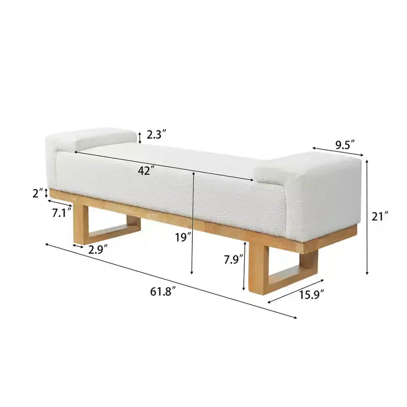 Christopher Knight Home Paulina moderne bank van rubberhout met bouclébekleding