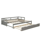 Letto da giorno allungabile con letto estraibile, letto da giorno in legno con letto estraibile