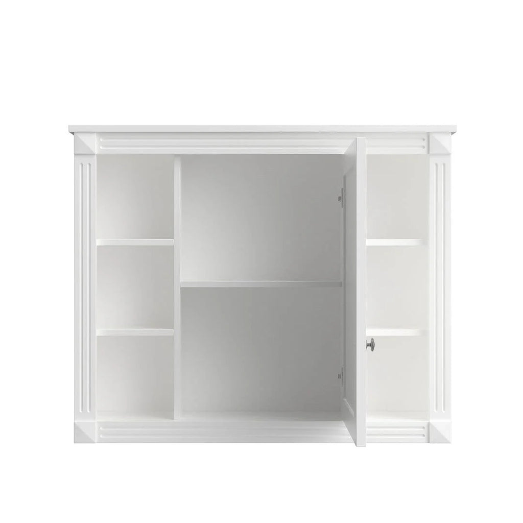 36-Zoll moderner Waschtischunterschrank mit Aufsatzwaschbecken und Spiegelschrank, 2 Türen und 2 Schubladen