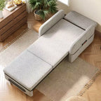Fauteuil convertible 3-en-1 Gaoyangjiaju avec tiroir de rangement – canapé-lit escamotable avec poche latérale et oreiller – gris