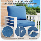 AECOJOY 7-delige aluminium tuinmeubelset voor buiten, loungeset