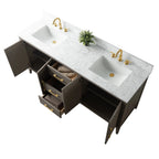 Mobile bagno Vanity Art 72 con doppio lavabo e piano in marmo composito