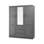 Guarda-roupa Cosmo Palace Imports com 3 portas, 100% madeira maciça, com portas de madeira maciça ou espelhadas
