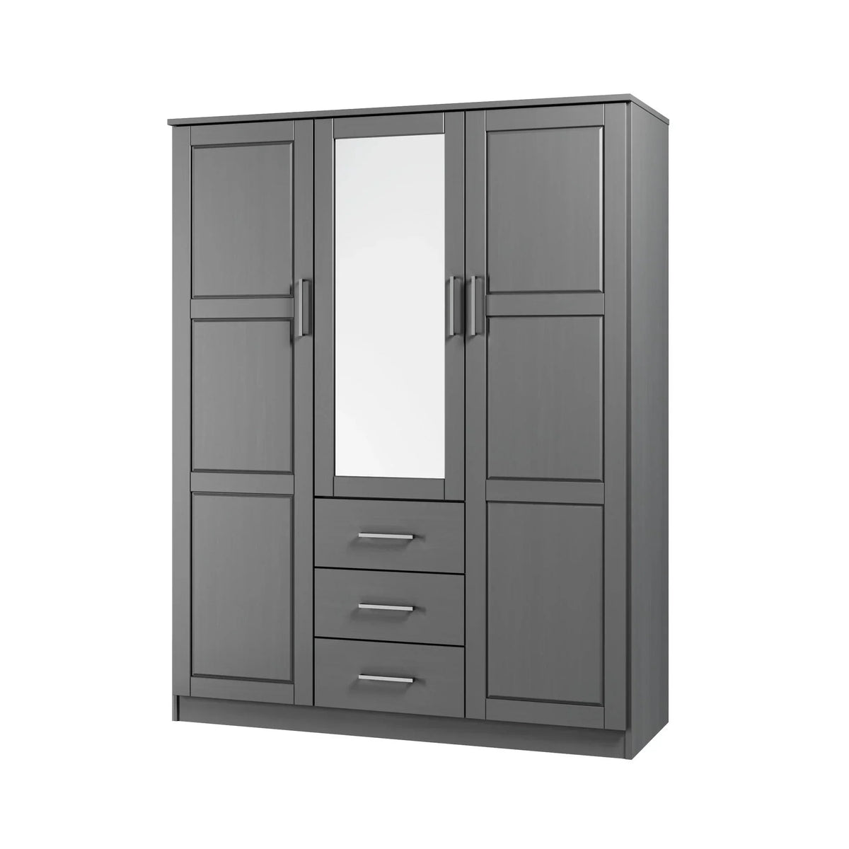 Guarda-roupa Cosmo Palace Imports com 3 portas, 100% madeira maciça, com portas de madeira maciça ou espelhadas