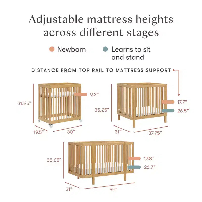 Berço convertível Babyletto Pogo 8 em 1 com kits de conversão para todas as fases