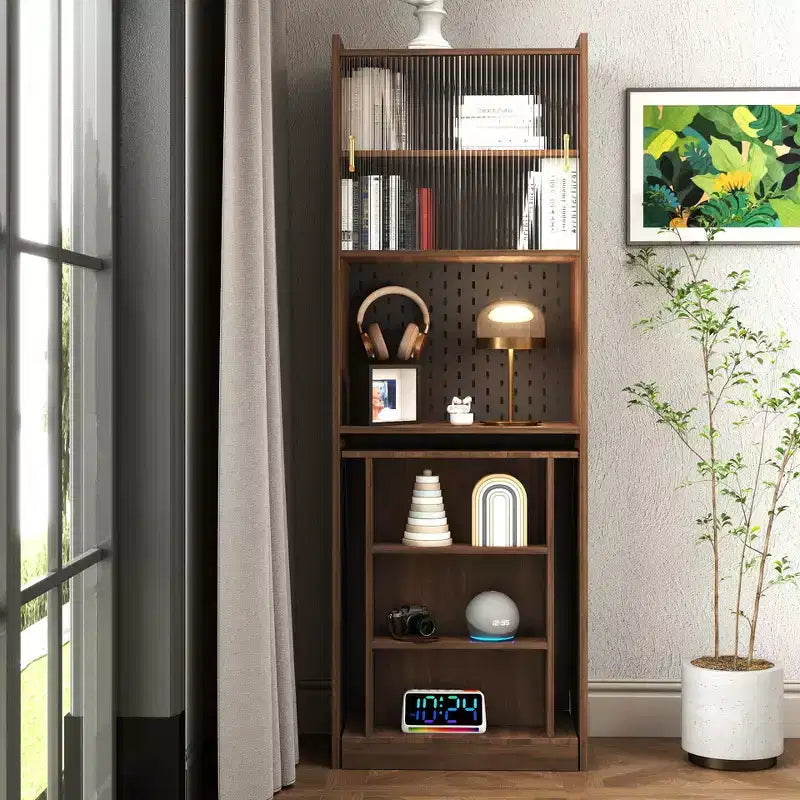 Mesa de estudo dobrável moderna GDFStudio Sinclair 36 de madeira com arrumação