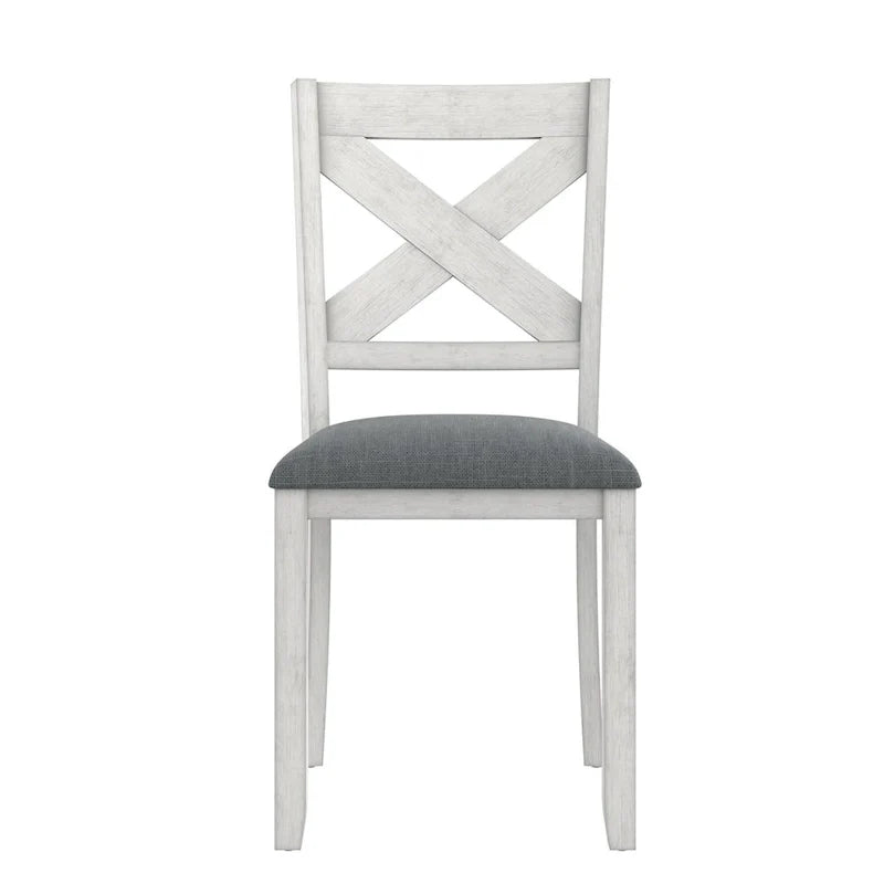 VECELO eetkamerstoelen van massief hout met zitting van linnenstof, set van 2/4/6 eetkamerstoelen