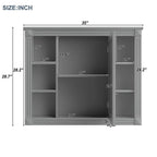 36-Zoll moderner Waschtischunterschrank mit Aufsatzwaschbecken und Spiegelschrank, 2 Türen und 2 Schubladen