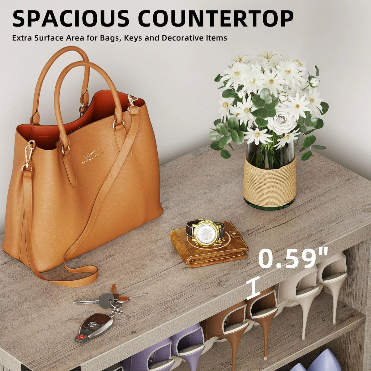 Scarpiera Moasis a 5 ripiani per 20 paia di scarpe con doppie ante per ingresso