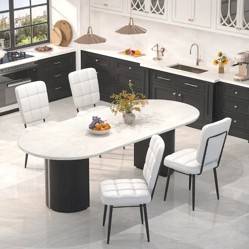 Conjunto de 2/4/6/8 cadeiras de jantar modernas, cadeiras de cozinha estofadas com almofada espessa para sala de jantar