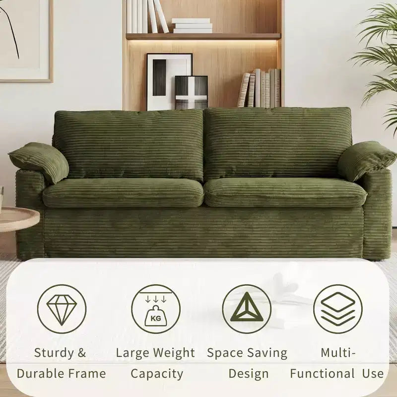Dyonery 86 Cloud Loveseat-Sofa mit tiefer Sitzfläche und breiten Armlehnenkissen, stabilem Rahmen und atmungsaktivem ergonomischem Design