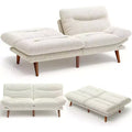 Cord-Schlafsofa mit 168 cm Breite, verstellbarer Rückenlehne und Armlehnen, geeignet für kleine Räume, Wohnzimmer oder Büros, als Futonsofa