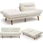 Cord-Schlafsofa mit 168 cm Breite, verstellbarer Rückenlehne und Armlehnen, geeignet für kleine Räume, Wohnzimmer oder Büros, als Futonsofa