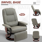 Fauteuil inclinable HomCom en similicuir, réglable, à base pivotante et commande manuelle, avec repose-pieds confortable et relaxant