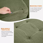 SunnyFurn 15,2 cm dreifach faltbares Matratzen-Sofa-Bett, 190,5 x 138 cm großes faltbares Schaumstoff-Gästebett mit Cordbezug und Knopfsteppung, tragbar für Camping, Wohnzimmer und Schlafzimmer