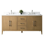 Mobile bagno Vanity Art 72 con doppio lavabo e piano in marmo composito