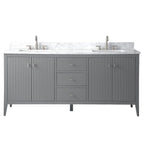Mobile bagno Vanity Art 72 con doppio lavabo e piano in marmo composito