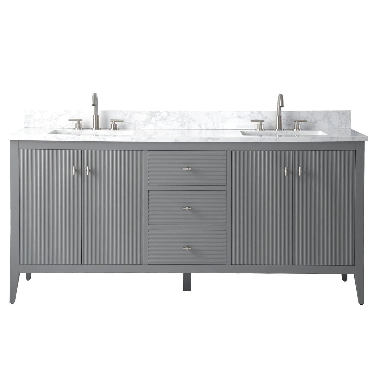 Mobile bagno Vanity Art 72 con doppio lavabo e piano in marmo composito