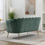 Kleines Mini-Sofa für zwei Personen mit goldenem Metallbein – 2 Sitzplätze