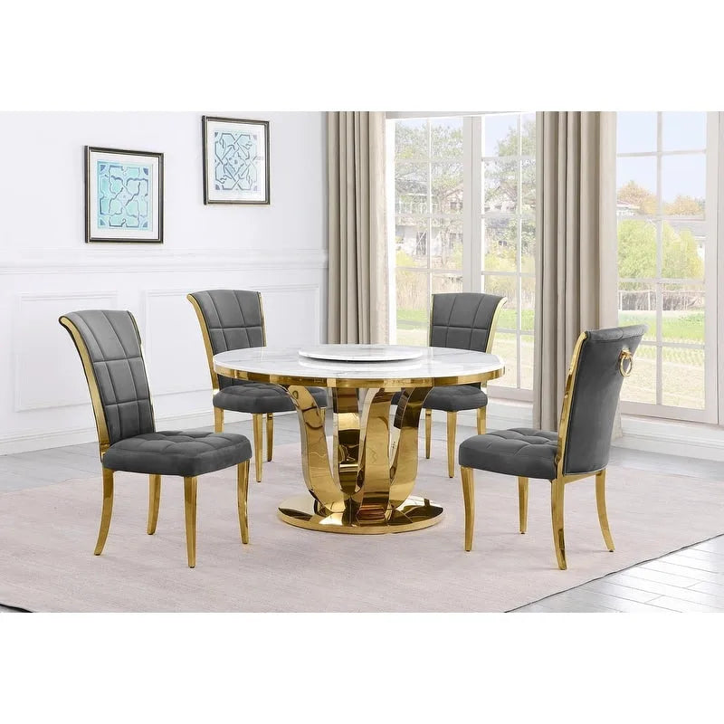 Best Quality Furniture D325-SC324-7 5-teiliges rundes Esszimmer-Set