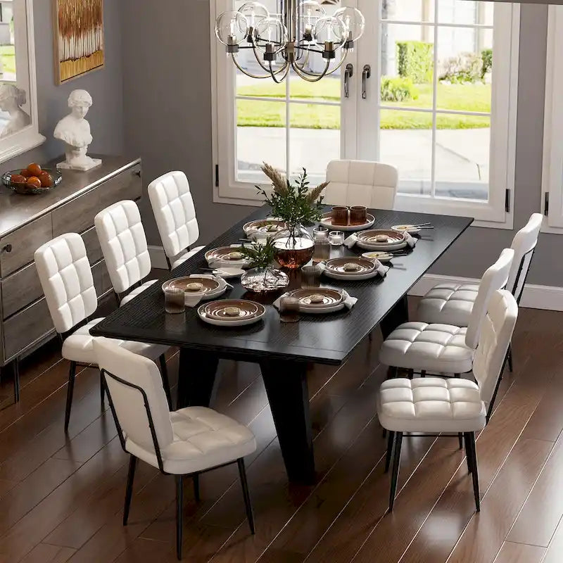 Conjunto de 2/4/6/8 cadeiras de jantar modernas, cadeiras de cozinha estofadas com almofada espessa para sala de jantar