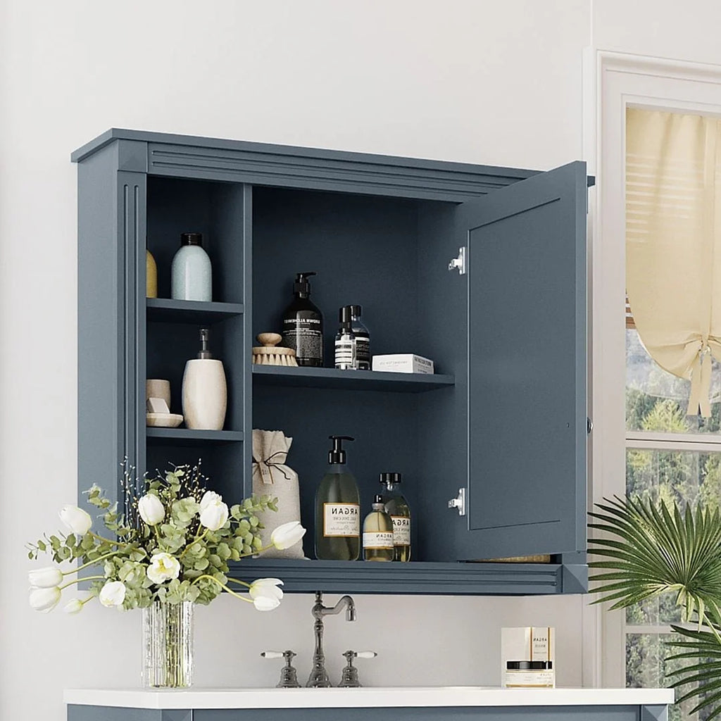36-Zoll moderner Waschtischunterschrank mit Aufsatzwaschbecken und Spiegelschrank, 2 Türen und 2 Schubladen
