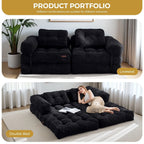 Składana sofa z funkcją spania, narożna sofa podłogowa w kształcie litery L