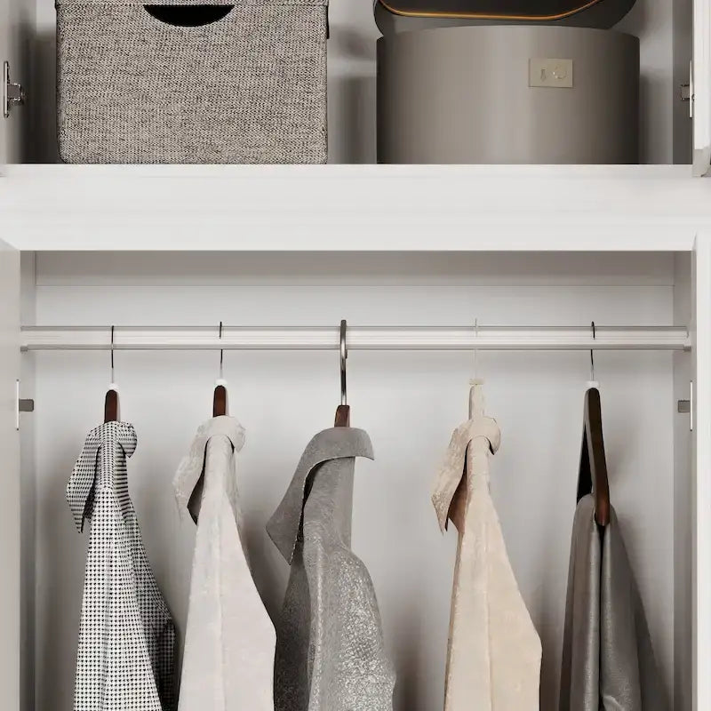 Kleiderschrank mit 93,9/74,2 Zoll Höhe, Hängebereich, Schubladen und Stauraum