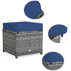 Costway 7-teiliges Dining-Set aus Polyrattan für die Terrasse mit Ecksofa, Couch und Hocker – Details anzeigen