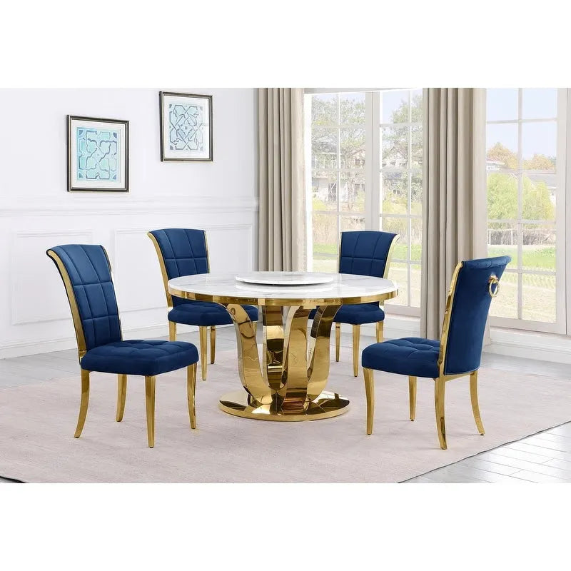 Best Quality Furniture D325-SC324-7 5-teiliges rundes Esszimmer-Set
