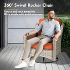 Ensemble de conversation de mobilier de patio extérieur XIZZI en 9 pièces avec fauteuil pivotant